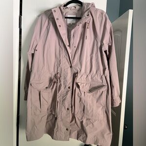 Madewell hooded anorak rain coat light mauve